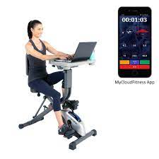 EXERPEUTIC EXERWORK 2000i Bluetooth Folding Exercise Desk Bike